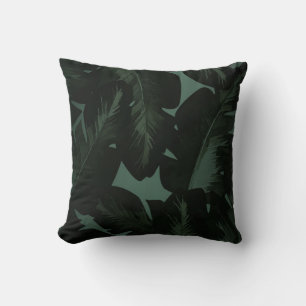 Almofada Green & Black Chic Folhas Tropicais Ilha Chic