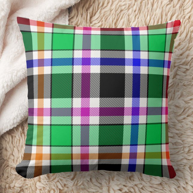 Almofada Green Black Multicolour Flannel Plaid Tartan (Criador carregado)
