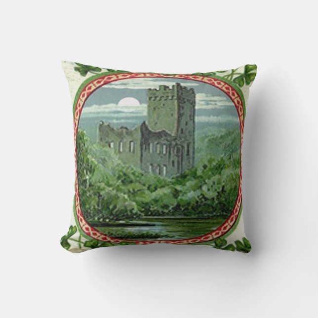 Almofada Green Blarney Castle Ireland Shamrock (Frente)