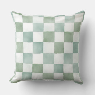 Almofada Green Checkered Decorative Throw Pillow 
