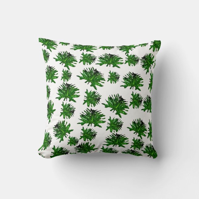 Almofada Green Dracaena Fern Folhas, Cushion (Frente)