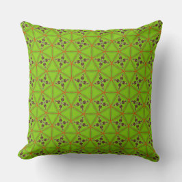 Almofada Green Geometric Floral Pattern Throw Pillow