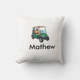 Almofada Green golf car name man sports boy gifts letter 