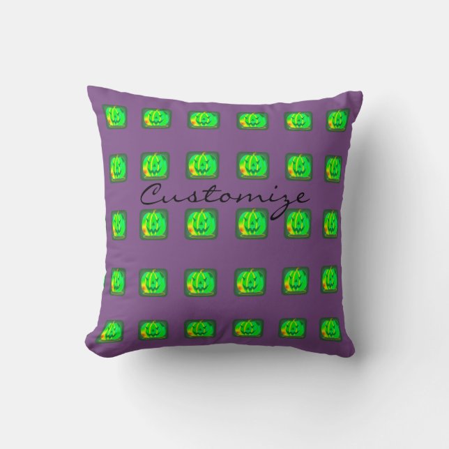 Almofada Green Jack o'lantern Halloween Thunder_Cove (Frente)