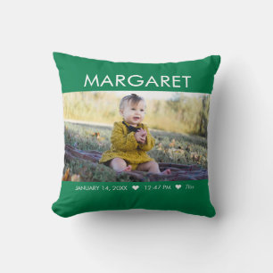 Almofada Green Newborn Baby Photo Keepsaoket