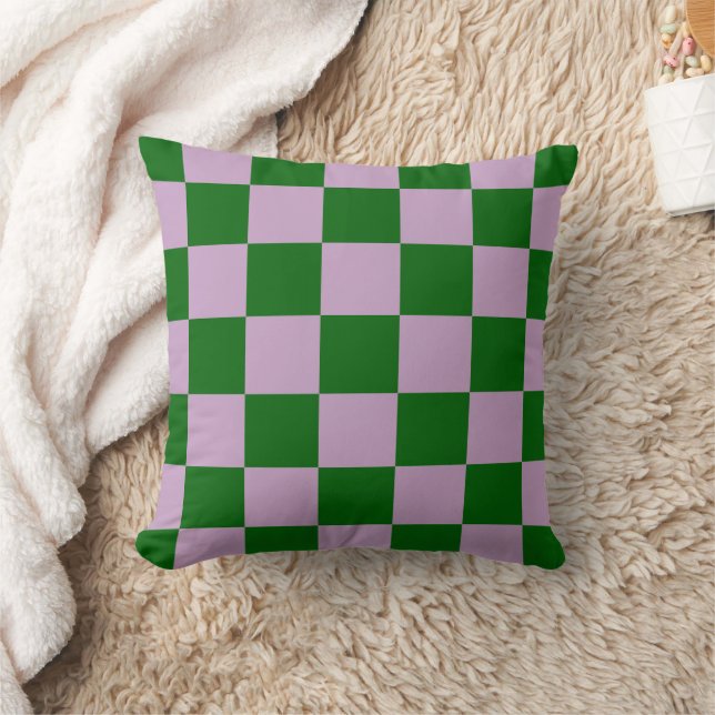 Almofada Green Purple Checkerboard Pillow (Cobertor)