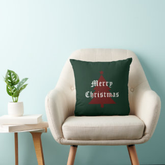 Almofada Green & Red "Merry Christmas" Throw Pillow
