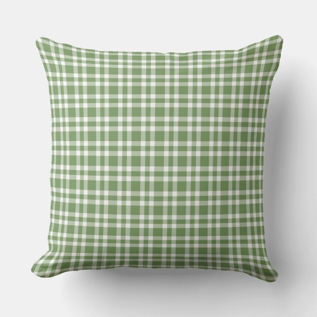 Almofada Green White Plaid Pattern (Frente)