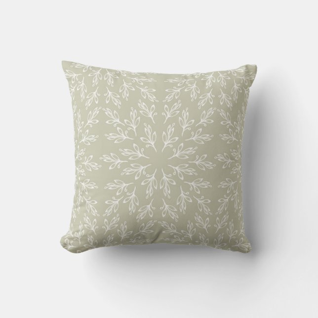 Almofada Greenery Sage green mandala floral (Frente)