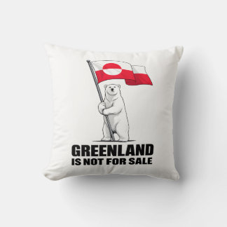 Almofada Greenland Is Not for Sale Polar Bear With Flag