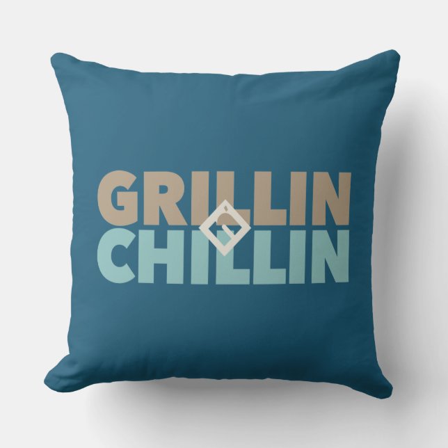 Almofada Grillin' e Chillin' personalizados (Frente)