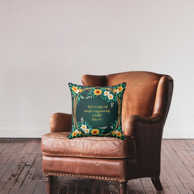 Almofada Grinalda Floral e Verde Personalizável (Criador carregado)