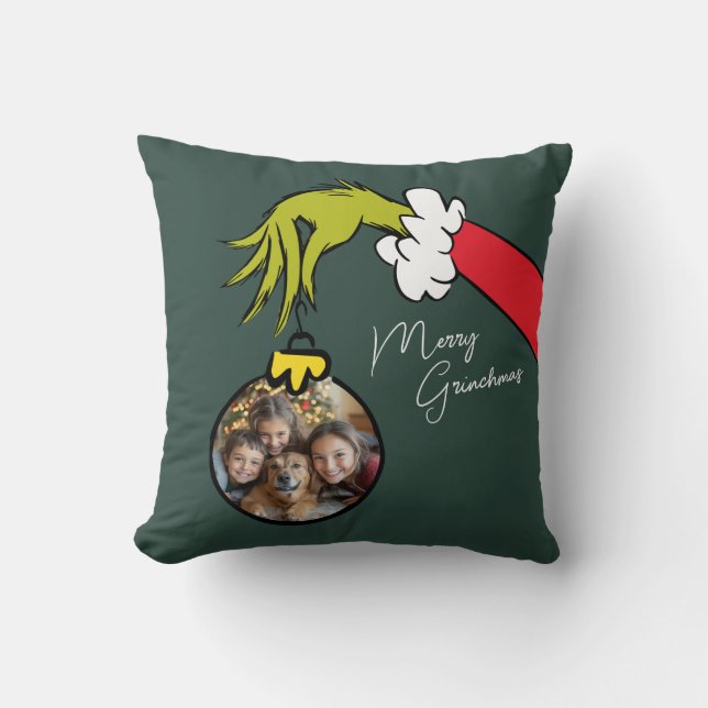 Almofada Grinch | Personalized Ornament Throw Pillow (Frente)