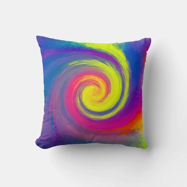 Almofada Groovy Abstrato Spiral Swirl (Frente)
