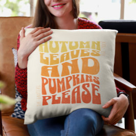 Almofada Groovy Autumn Vibes Pumpkins Personalizado Data Fi