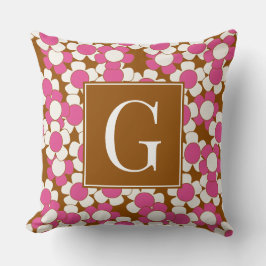 Almofada Groovy Daisy Toss - Marrom, Rosa Vibrante e Branco