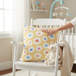 Almofada Groovy Flower Power Baby Nursery Throw Pillow