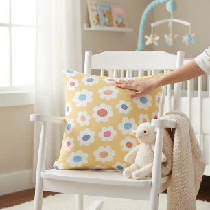 Almofada Groovy Flower Power Berçário do Bebê Travesseiro D