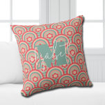 Almofada Groovy Geométrico Floral<br><div class="desc">Seu monograma e primeiro nome destacam um padrão retrofloral e geométrico em uma paleta colorida,  este travesseiro decorativo é divertido para você,  seus filhos,  dormitórios universitários ou dar como presente. (Você pode remover o monograma e o primeiro nome,  apenas deixar o vazio de personalização.)</div>