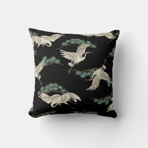 Almofada grua japonesa elegante: representação artística.