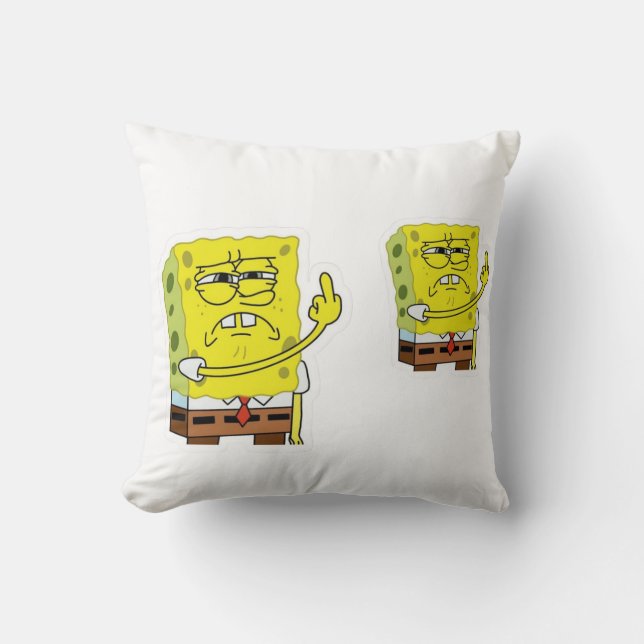 Almofada Grumpy Yellow Sponge Character Decorative Pillow (Frente)