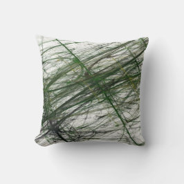 Almofada Grunge Abstrata Reversível em Verde e Bra