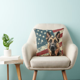 Almofada Grunge American Flag Malinois og Belga