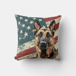 Almofada Grunge American Flag Malinois og Belga