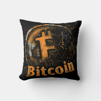 Almofada Grunge Bitcoin logo crypto blockchain Design