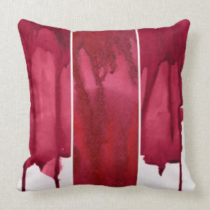 Almofada Grupo de abstrato vermelho da aguarela pintado mã