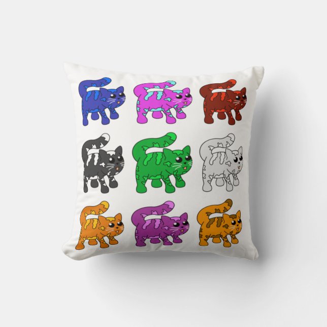 Almofada Grupo de Kitten Padrão do Xmas Bonito (Frente)