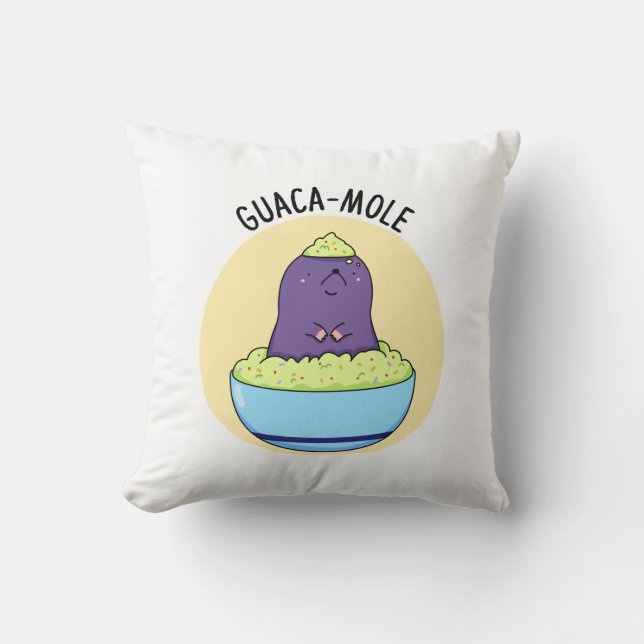 Almofada Guacamole Funny Mole Em Guacamole Dip Pun (Frente)
