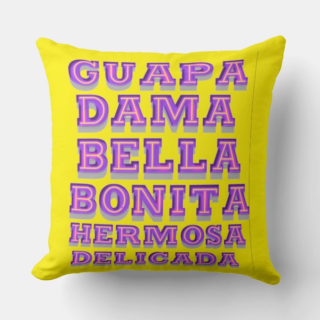 Almofada guapa, bella, bonita, (Frente)
