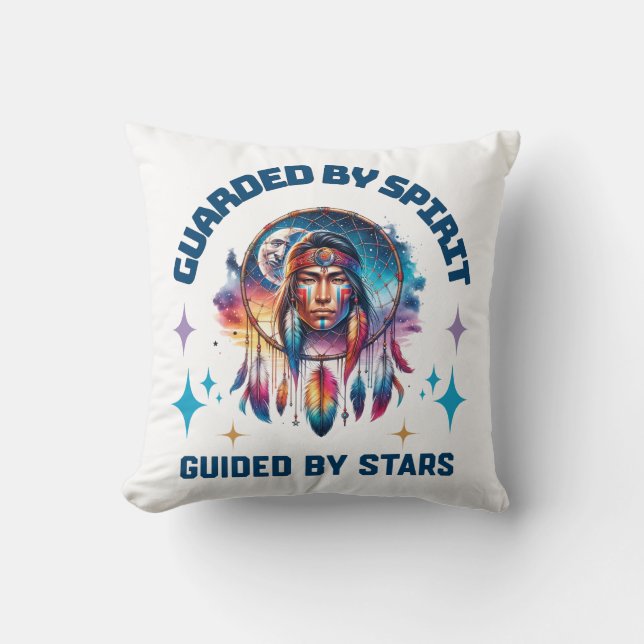 Almofada Guardada pelo Espírito, Guiada por Estrelas (Frente)