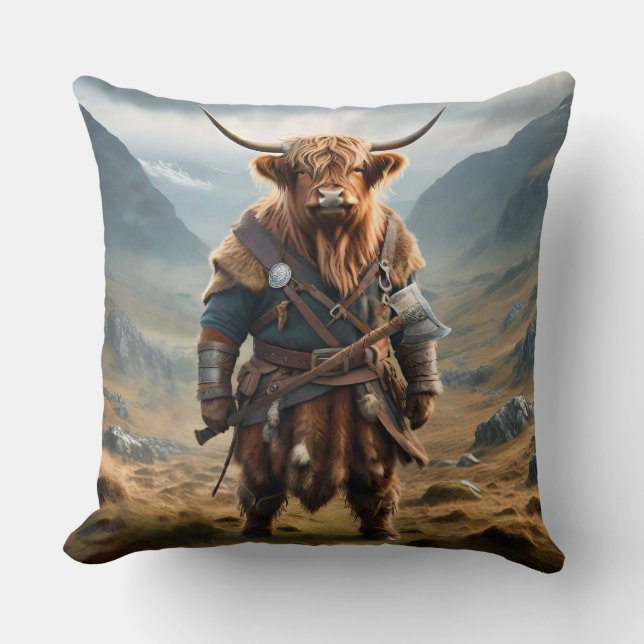 Almofada Guerreiro Terrestre: A Corajosa Vaca Viking (Frente)
