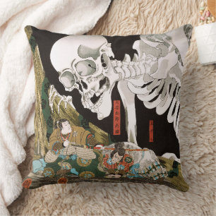 Almofada Guerreiro Utagawa Kuniyoshi vs Fantasma,Arte Japon
