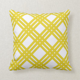 Almofada Guingão amarelo e branco