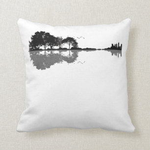 Almofada Guitar Lake Shadow Love Guitar Gift Music Lovers