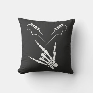 Almofada Guitar Music Lover Fantástico Rocker Skeleton Mão