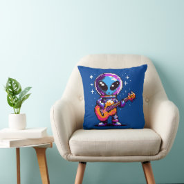 Almofada Guitarista de Alienígena de 8 bits - Música Espaci