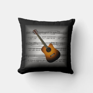 Almofada Guitarra ~ 3-D Folhas de Música ~ Travesseiro/Pre