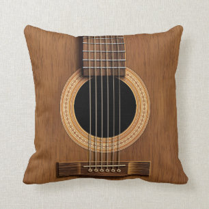 Almofada Guitarra acústica de madeira morna
