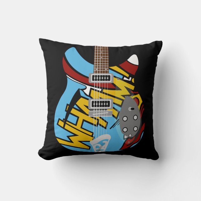 Almofada Guitarra de Whaam do pop art da modificação (Frente)