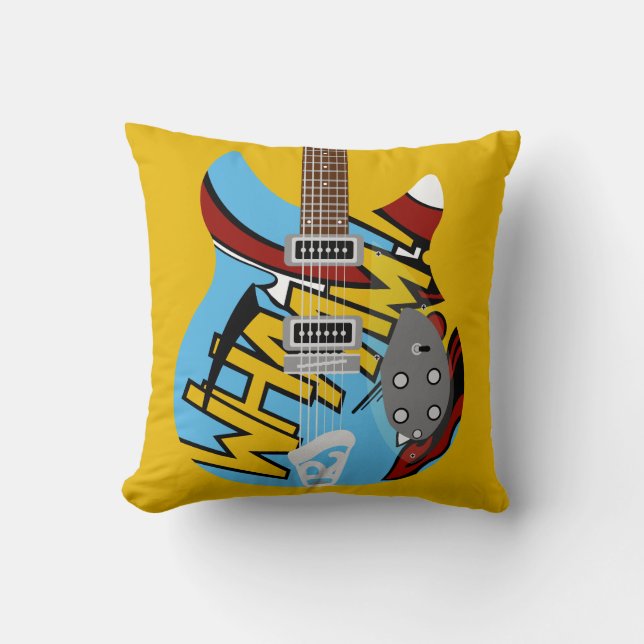 Almofada Guitarra de Whaam do pop art da modificação (Frente)