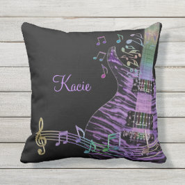 Almofada Guitarra roxa personalizada com o travesseiro das
