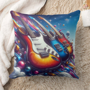 Almofada Guitarras Coloridos Vivem A Vida Alto com Música