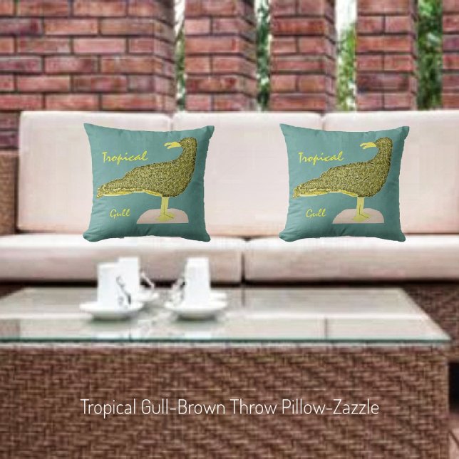 Almofada Gull-Brown tropical (Criador carregado)