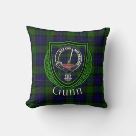 Almofada Gunn Scottish Clan Tartan & Crest