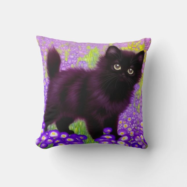 Almofada Gustav Klimt Black Kitten (Frente)