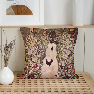 Almofada Gustav Klimt Garden Path Art, Vintage Terthy Tones